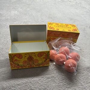 VTG 70s Avon Recipe treasures Metal Recipe FBox Orange fragranced Soaps NWB nos